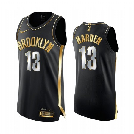 Camiseta Hombre Brooklyn Nets James Harden 13 2020-21 Negro Golden Edition Swingman